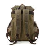 Travel Waxed Canvas Leather Backpack for Men Women,Water Resistant Laptop Rucksack