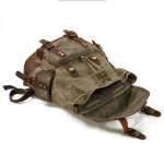 Travel Waxed Canvas Leather Backpack for Men Women,Water Resistant Laptop Rucksack