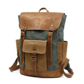 Waxed Canvas Backpack Brand Retro Backpack 15.6-inch Laptop Backpack Waterproof Travel Backpack