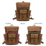 Waxed Canvas Backpack Brand Retro Backpack 15.6-inch Laptop Backpack Waterproof Travel Backpack