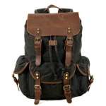 Waxed Canvas Backpack Rucksack, Laptop Rustic Men Wax Leather Backpacks Travel Vintage Bookbag