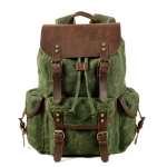 Waxed Canvas Backpack Rucksack, Laptop Rustic Men Wax Leather Backpacks Travel Vintage Bookbag