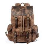 Waxed Canvas Backpack Rucksack, Laptop Rustic Men Wax Leather Backpacks Travel Vintage Bookbag