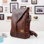 Leather Backpack Laptop Bookbag Vintage Travel Backpack College School Book Bag Casual Daypack