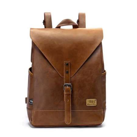 Leather Backpack Laptop Bookbag Vintage Travel Backpack College School Book Bag Casual Daypack