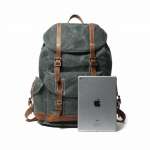 Wax Canvas Backpack Shoulders Vintage Travel Bag Waterproof Travel Shoulder Bag Fit 15in laptop