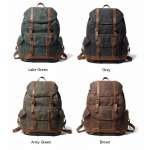 Wax Canvas Backpack Shoulders Vintage Travel Bag Waterproof Travel Shoulder Bag Fit 15in laptop