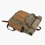 Canvas Leather Backpack Waterproof Rucksack for College Weekend Travel Fit 15in laptops