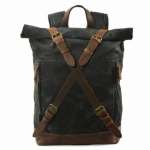 Oil Wax Canvas Leather Travel Backpack Large Waterproof Daypacks Retro Bagpack Luxury Vintage Canvas Backpack