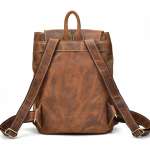 Leather Backpack 15.6 inch Laptop Backpack Vintage Travel Office Bag Large Capacity Shoulder Bag