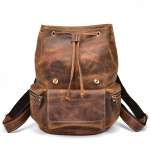 Leather Backpack 15.6 inch Laptop Backpack Vintage Travel Office Bag Large Capacity Shoulder Bag