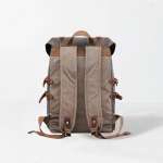 Backpack Waxed Canvas, High Density Thick Canvas Rucksack Genuine Leather Daypack for Travel