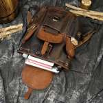 Top Quality Crazy Horse Cowhide Vintage Genuine Leather Rucksack, Men Travel Backpack