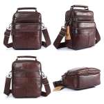 Leather Shoulder Handbag Messenger Bag for Men Outdoor Travel Business Crossbody Pack Casual Pocket