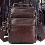 Leather Shoulder Handbag Messenger Bag for Men Outdoor Travel Business Crossbody Pack Casual Pocket