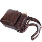 Leather Shoulder Handbag Messenger Bag for Men Outdoor Travel Business Crossbody Pack Casual Pocket