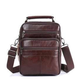 Leather Shoulder Handbag Messenger Bag for Men Outdoor Travel Business Crossbody Pack Casual Pocket