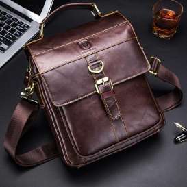 Genuine Leather Sling Bag Men Bags Small Shoulder Crossbody Bag for Men Everyday Casual Travel Messenger Bag Handbag