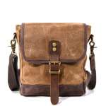 Men Oil Wax Canvas Leather Crossbody Bag Men Military Army Vintage Messenger Bags Shoulder Bag