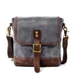 Men Oil Wax Canvas Leather Crossbody Bag Men Military Army Vintage Messenger Bags Shoulder Bag