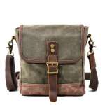 Men Oil Wax Canvas Leather Crossbody Bag Men Military Army Vintage Messenger Bags Shoulder Bag