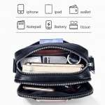 Genuine Leather Small Zipper Closed Messenger Bag for Men Vintage Shoulder Crossbody Bag for Work Business Travel