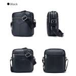 Genuine Leather Small Zipper Closed Messenger Bag for Men Vintage Shoulder Crossbody Bag for Work Business Travel