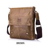 Genuine Leather Men's Messenger Bag Vintage Cow Leather Shoulder Bag Crossbody Hand Bag