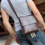 Genuine Leather Men's Messenger Bag Vintage Cow Leather Shoulder Bag Crossbody Hand Bag