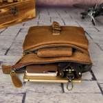 Genuine Leather Small Messenger Bag for Men Vintage Shoulder Crossbody Bags for Work Business Travel