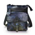 Genuine Leather Small Messenger Bag for Men Vintage Shoulder Crossbody Bags for Work Business Travel