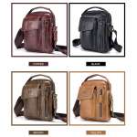 Casual Fashion Men's Messenger Bag  Portable Handbag Man Leather Shoulder Bag w 6.5'' Phone Bag