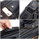 Casual Fashion Men's Messenger Bag  Portable Handbag Man Leather Shoulder Bag w 6.5'' Phone Bag