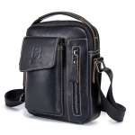 Casual Fashion Men's Messenger Bag  Portable Handbag Man Leather Shoulder Bag w 6.5'' Phone Bag