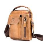 Casual Fashion Men's Messenger Bag  Portable Handbag Man Leather Shoulder Bag w 6.5'' Phone Bag