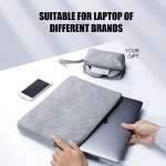 Laptop Sleeve Protective Case PU Suede Leather Zipper Padded Cover 13/14/15.6inch Water Resistant Carrying Bag