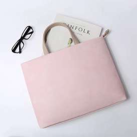 12/13.3/14/15.6inch Soft PU Leather Laptop Bag Protective Case Zipper Padded Bag Water Resistant Carrying Bag