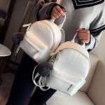 2-size Mini Backpacks Women Leather Cute Small Backpack Female White/Black Backpacks For Teen Girls