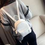 2-size Mini Backpacks Women Leather Cute Small Backpack Female White/Black Backpacks For Teen Girls