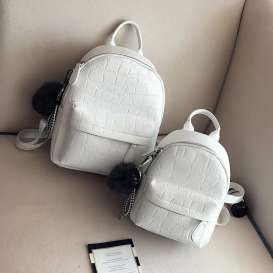 2-size Mini Backpacks Women Leather Cute Small Backpack Female White/Black Backpacks For Teen Girls