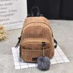 Corduroy Mini Backpack, Elegant Very Small Crossbody Purse, Striped Cloth Fabric Shoulder Bag