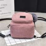 Corduroy Mini Backpack, Elegant Very Small Crossbody Purse, Striped Cloth Fabric Shoulder Bag