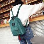 Corduroy Mini Backpack Female Eco Simple Canvas Shoulder Bag Ladies Casual Small Travel Backpack