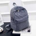 Corduroy Backpack Retro Solid Color Casual Daypack Shoulder Bag for Women