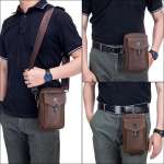 Real Leather Men Waist Bag Casual Fashion Crossbody Bag Small Belt Bag Fanny Pack  Phone  Pouch Sling