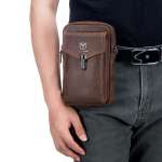 Real Leather Men Waist Bag Casual Fashion Crossbody Bag Small Belt Bag Fanny Pack  Phone  Pouch Sling