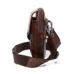 Leather Cowhide Shoulder Bag Man Bag Waist Pack Messenger Crossbody Fanny Waist Bag 