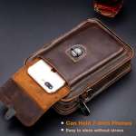 Crazy Horse Leather Male Waist Pack Phone Pouch Bags Waist Bag Men's Small Chest Shoulder Belt Bag