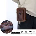 Crazy Horse Leather Male Waist Pack Phone Pouch Bags Waist Bag Men's Small Chest Shoulder Belt Bag