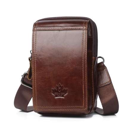 Genuine Leather Fanny Pack Men Waist Bag Belt Bag Phone Travel Waist Pack Male Small Waist Bag